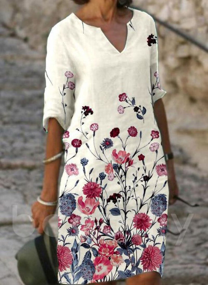 Florentiene - Elegant Dress with Cotton-Linen Look