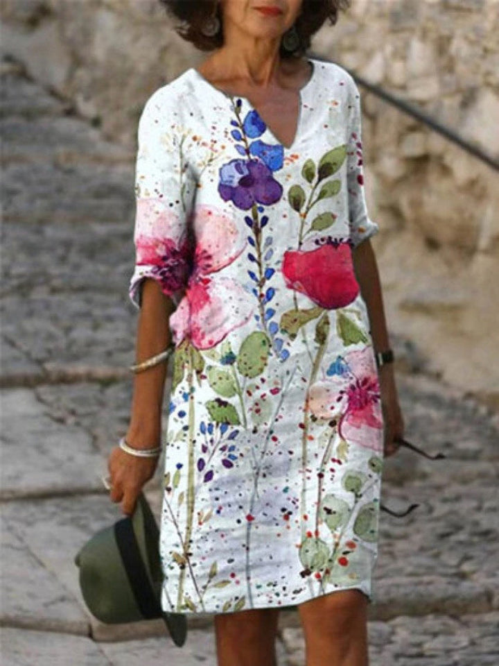 Florentiene - Elegant Dress with Cotton-Linen Look