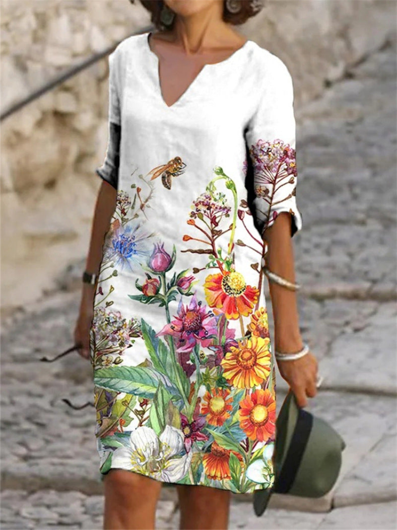 Florentiene - Elegant Dress with Cotton-Linen Look