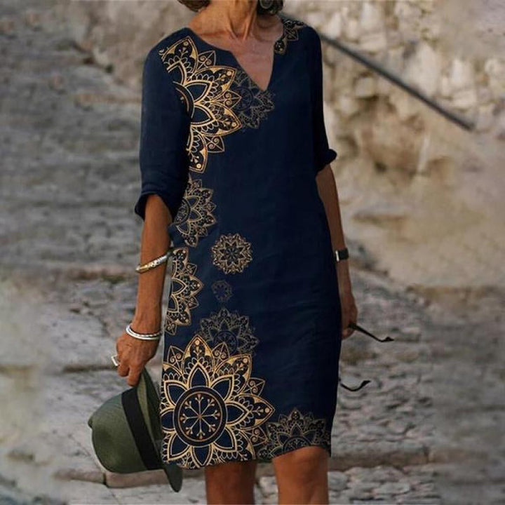 Florentiene - Elegant Dress with Cotton-Linen Look