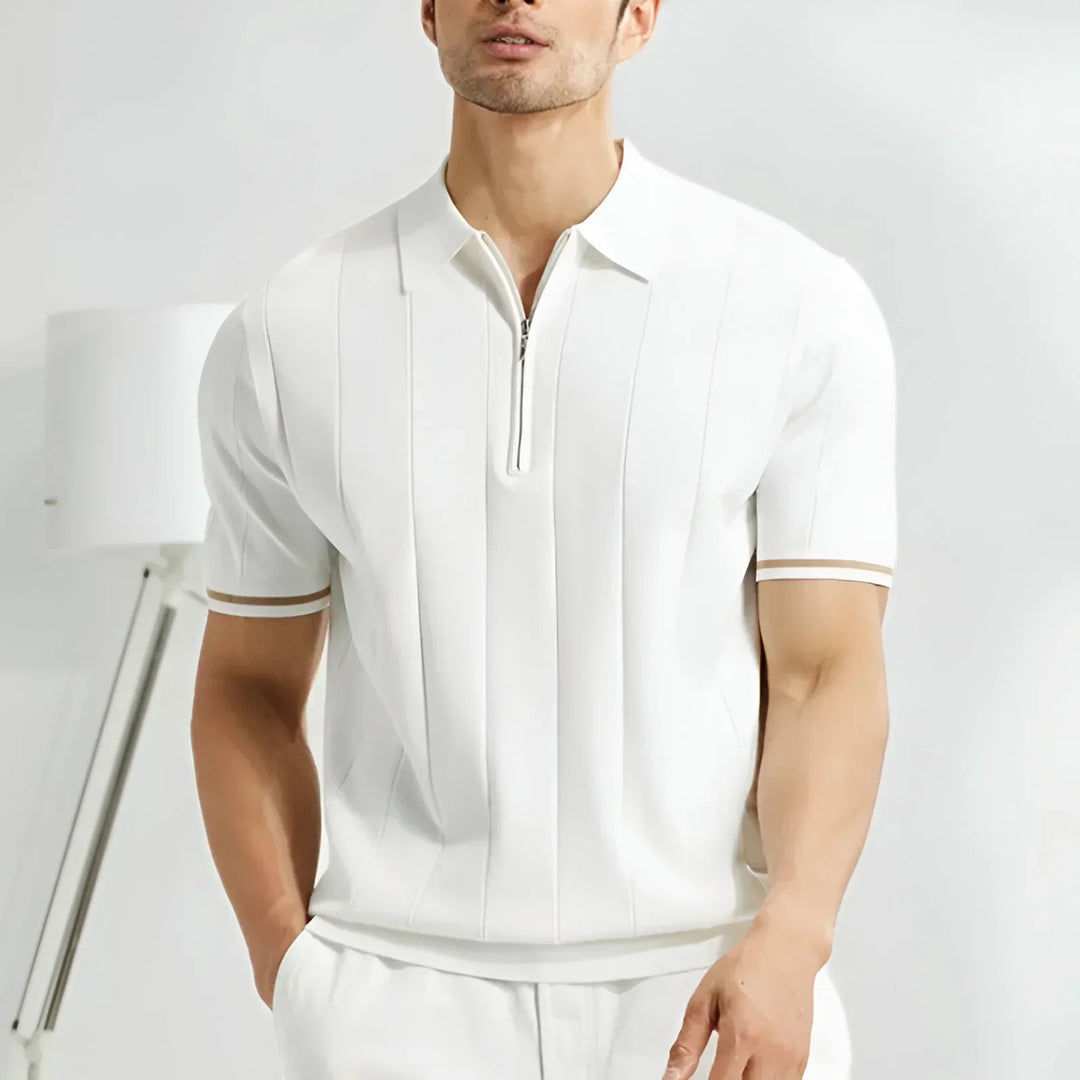 FREDERICK : Textured polo shirt with slim fit