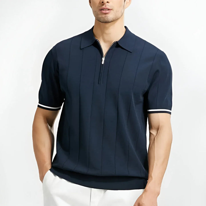 FREDERICK : Textured polo shirt with slim fit