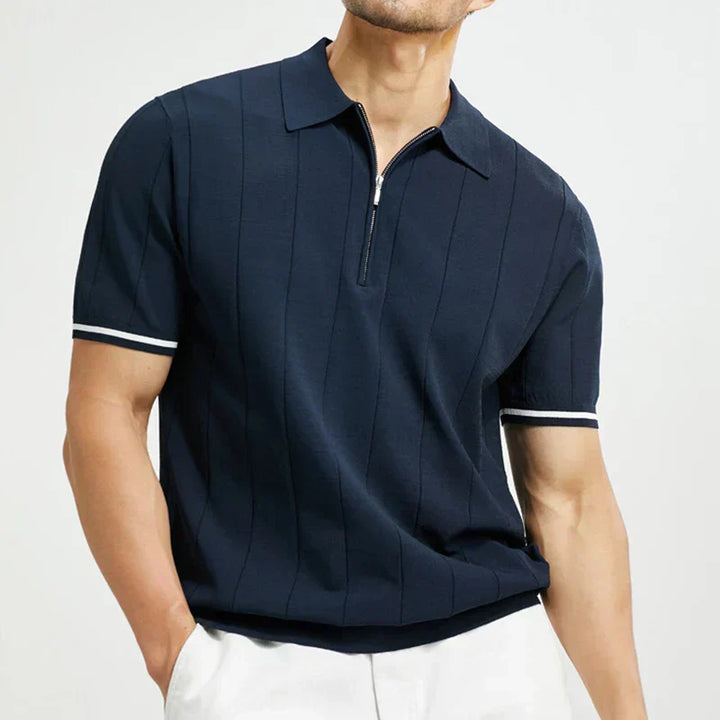 FREDERICK : Textured polo shirt with slim fit