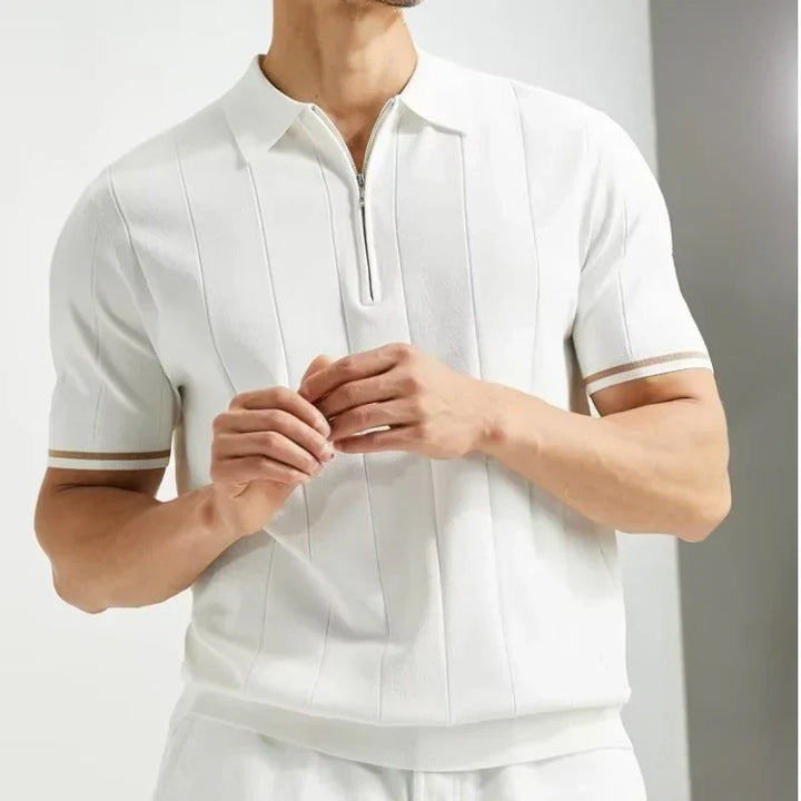 FREDERICK : Textured polo shirt with slim fit