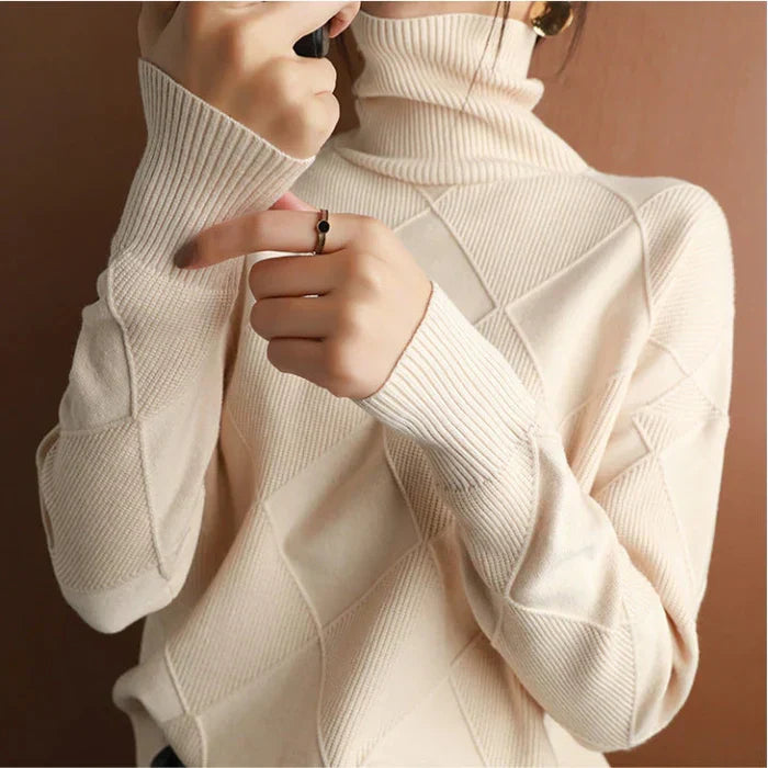 AUSSIE | European-style High-Collar Diamond Sweater