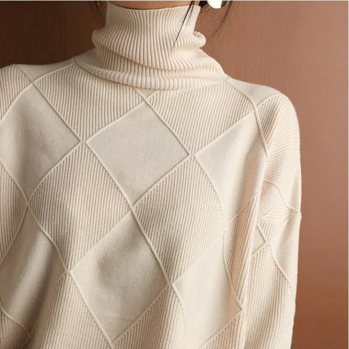 AUSSIE | European-style High-Collar Diamond Sweater