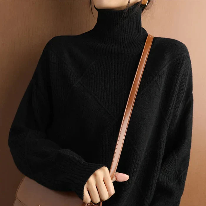 AUSSIE | European-style High-Collar Diamond Sweater