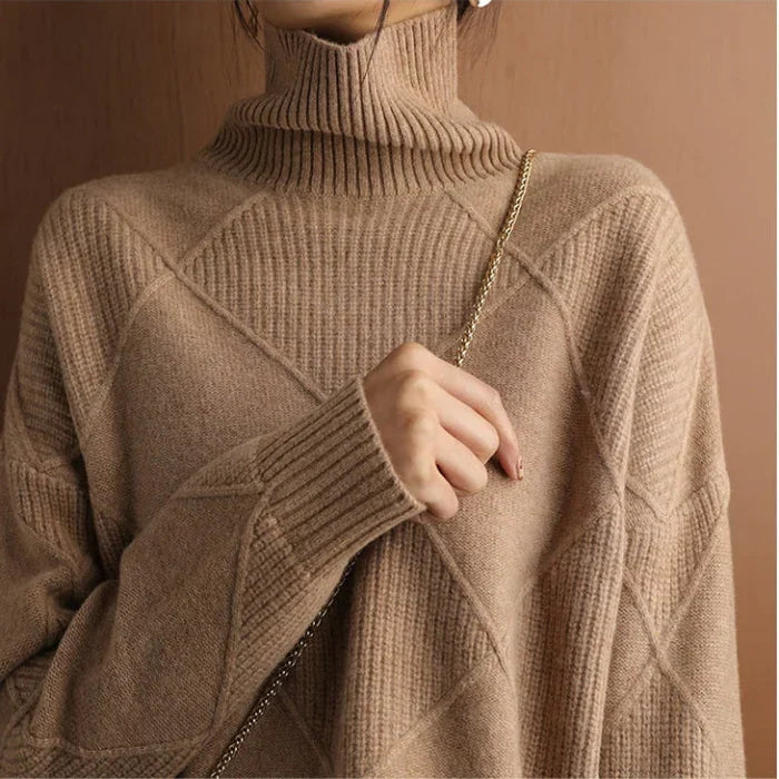 AUSSIE | European-style High-Collar Diamond Sweater