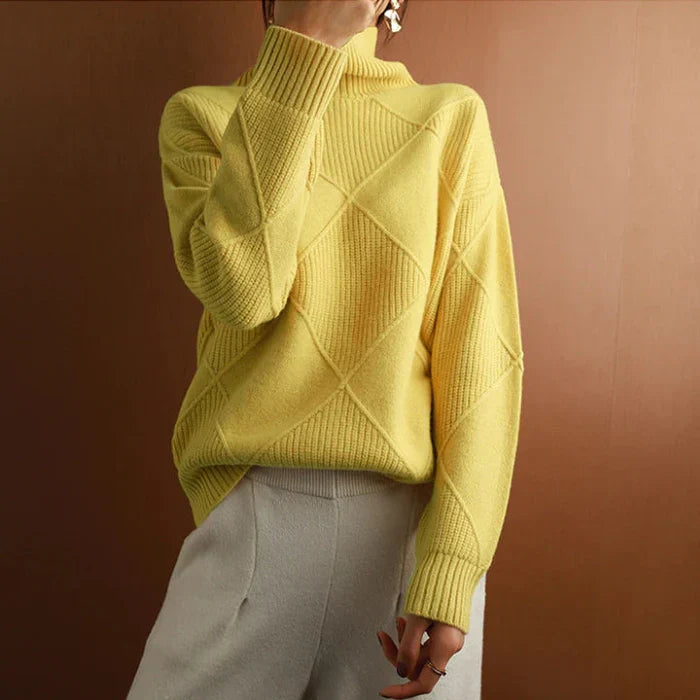 AUSSIE | European-style High-Collar Diamond Sweater