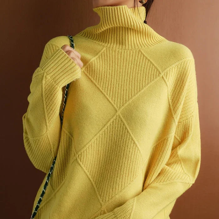 AUSSIE | European-style High-Collar Diamond Sweater